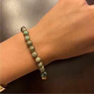 Brown & Green Stone Beaded Bracelet